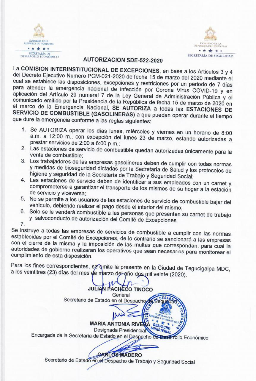 Este es el horario en que funcionarán gasolineras y farmacias