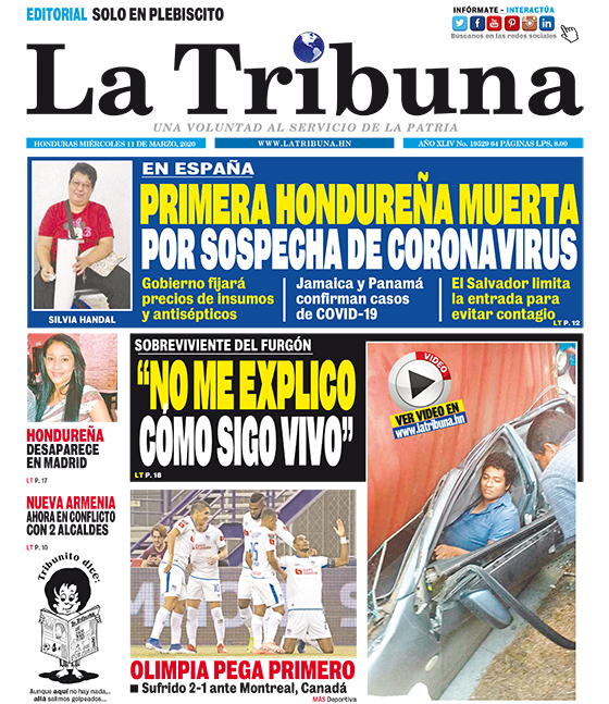 PRIMERA HONDUREÑA MUERTA POR SOSPECHA DE CORONAVIRUS