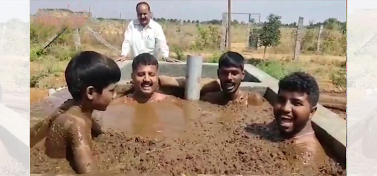 En India combaten al coronavirus ¡bañándose en estiércol!