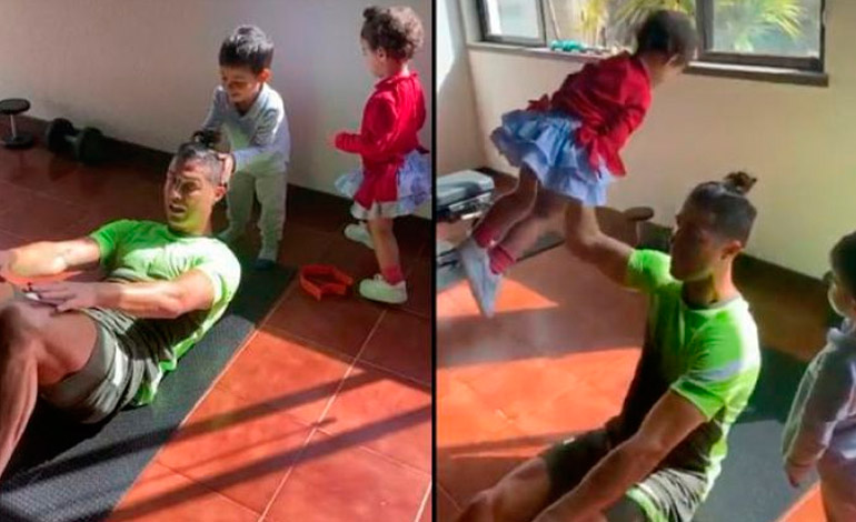 Ronaldo y los problemas de “teletrabajar” con sus hijos en casa