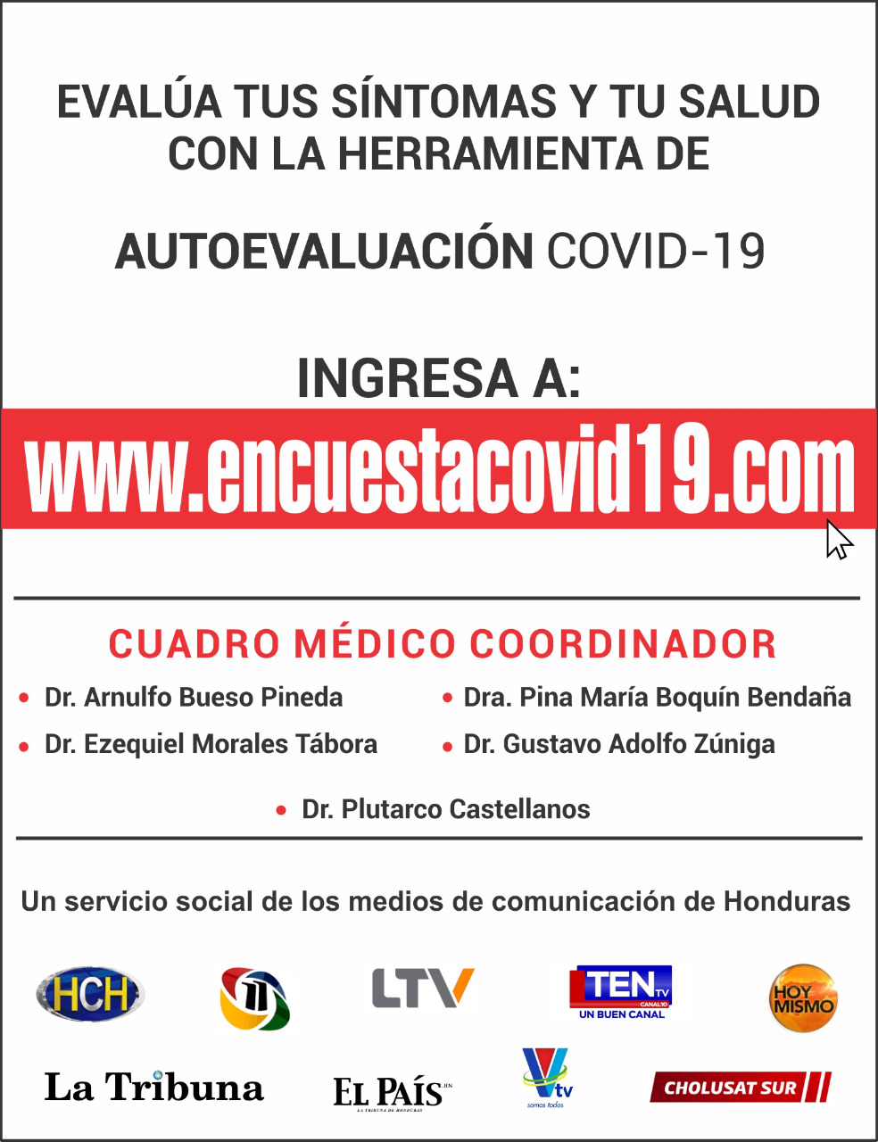Hondureños respaldan sitio lanzado por influyentes medios para autoevaluar COVID-19