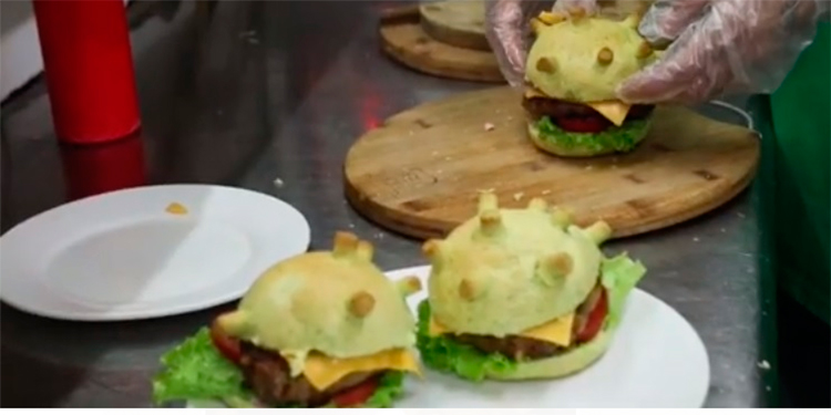 Venta “loca” de hamburguesas “Coronavirus”