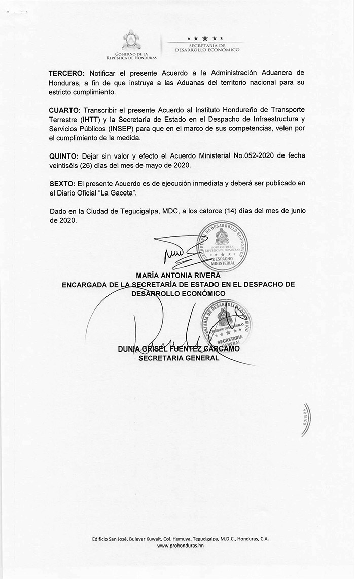 Honduras aplica medidas de reciprocidad a transportistas ticos