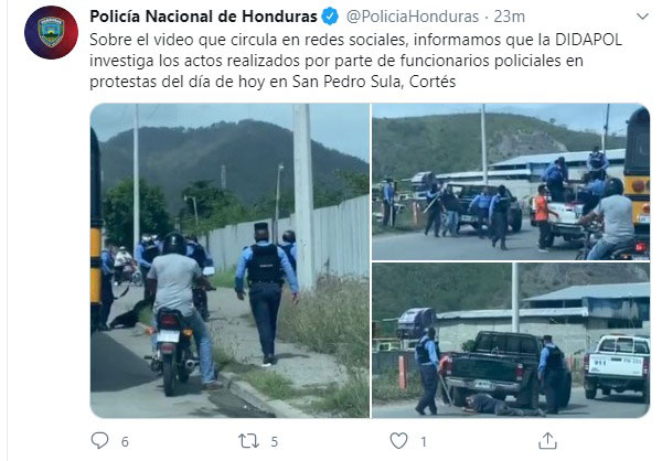 Policía investiga golpiza a manifestantes en SPS (Video)