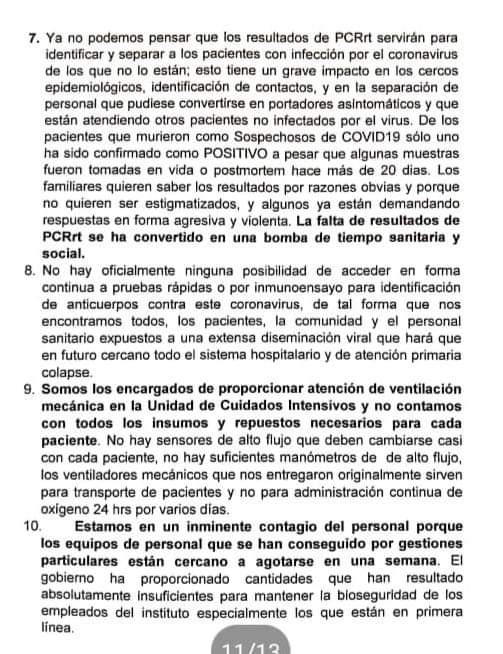 Médicos del hospital de El Toráx denuncian falta de equipo para atender pandemia