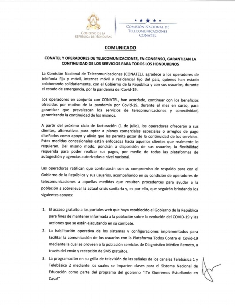 Conatel y operadores de telecomunicaciones garantizan continuidad de los servicios