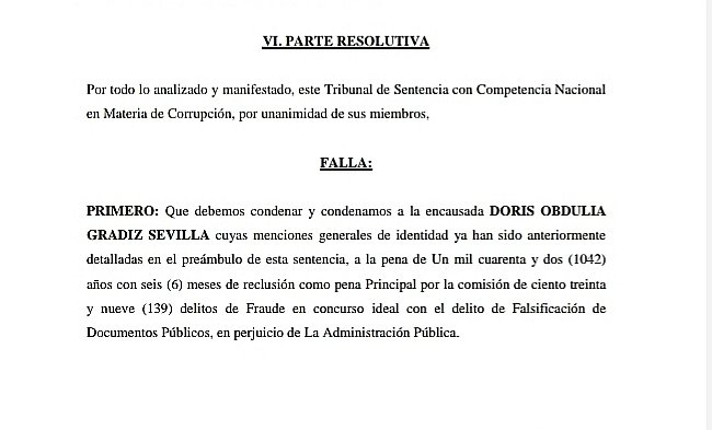Dictan cárcel por 1,042 años a exfuncionaria de Salud por caso de becas