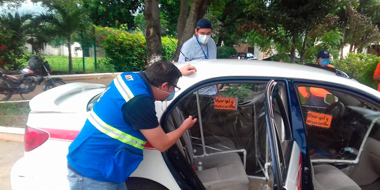 Verifican bioseguridad en taxis de Choluteca