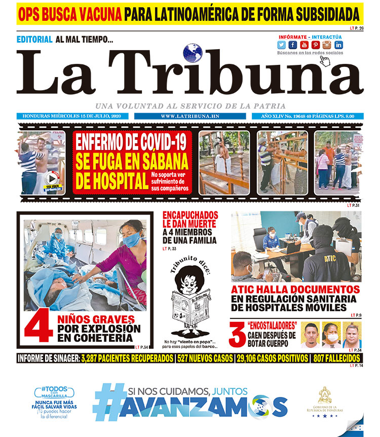 ENFERMO DE COVID-19 SE FUGA EN SÁBANA DEL HOSPITAL