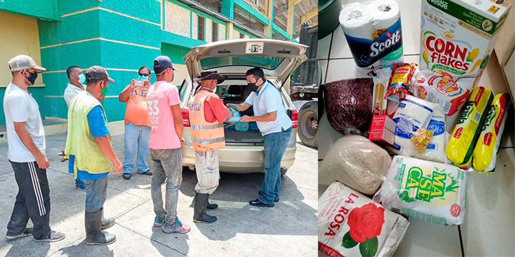 Personas de escasos recursos reciben alimentos en Olancho