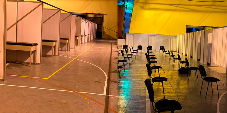Listo centro de triaje en la Universidad Católica en la capital