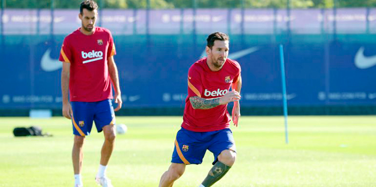 Leo Messi se entrena de forma voluntaria el día de fiesta