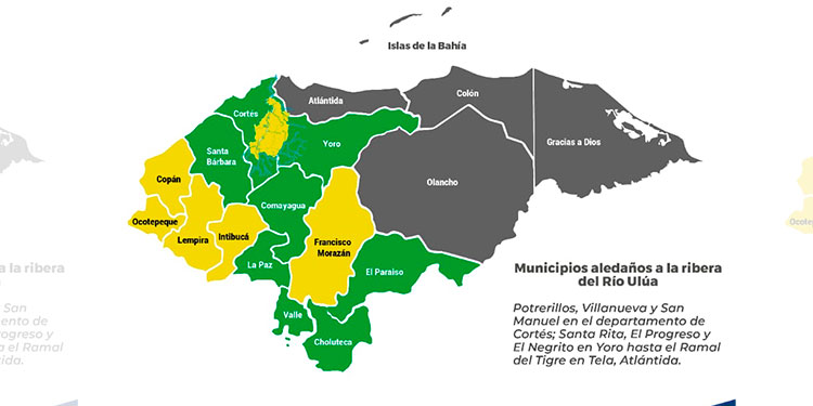 Alerta amarilla para Copán, Ocotepeque, Lempira e Intibucá