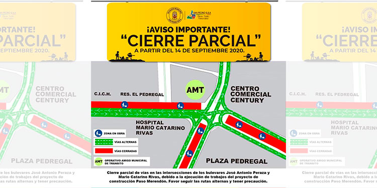 Municipalidad informa de cierre de calles en SPS