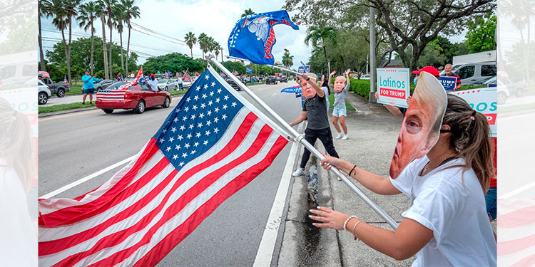Caravana de apoyo a reelección de Trump reúne a miles de partidarios en Miami