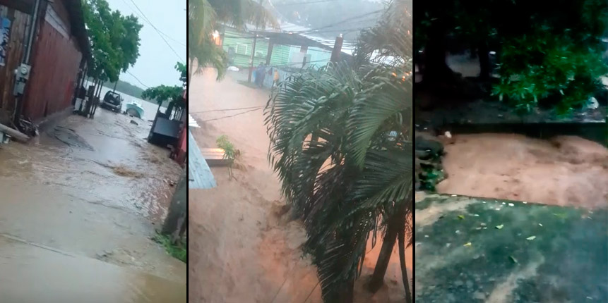 Zozobra en Roatán por primeras lluvias de Nana (Videos)