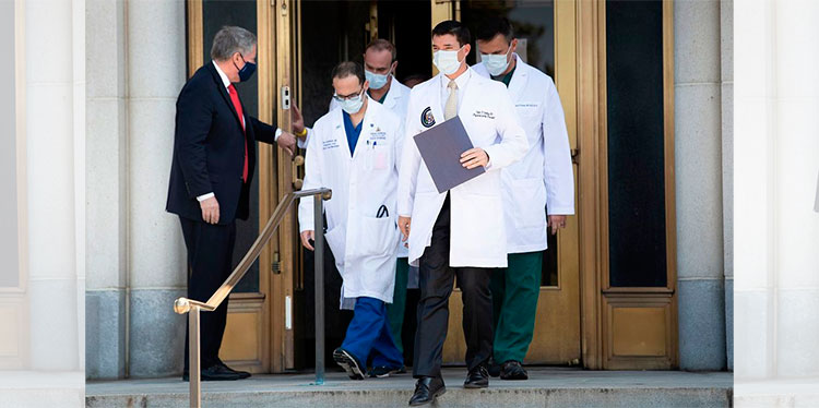 Trump "sigue mejorando" y podría ser dado de alta el lunes