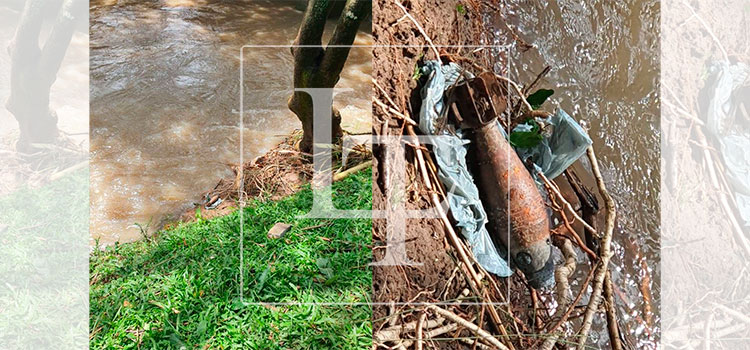 Encuentran artefacto peligroso cerca del río Calan en Siguatepeque
