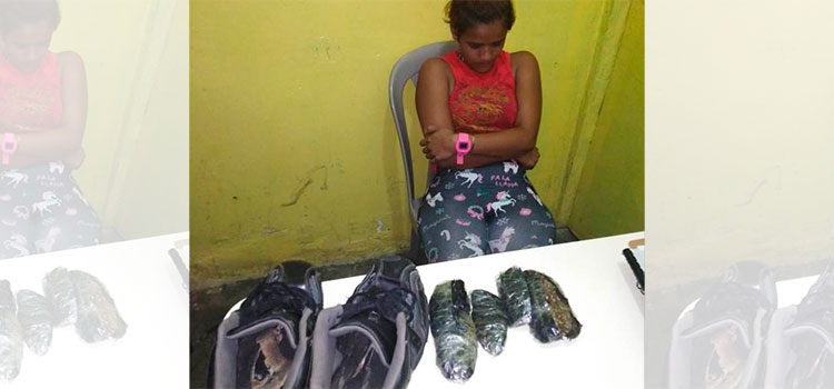 Detienen a mujer que intentó ingresar droga oculta en zapatos a penal de Yoro