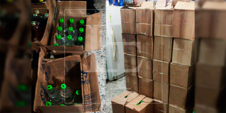 Decomisan varias cajas de licor presuntamente adulterado en Cortés