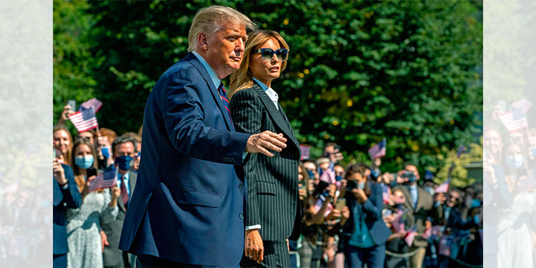 Melania Trump dice que tiene "síntomas leves" de COVID-19 y se siente "bien"