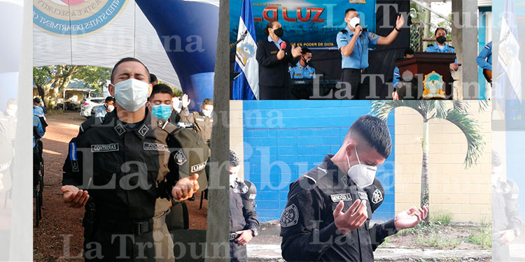 Con jornada de oración policías piden por la paz y la sanidad de Honduras