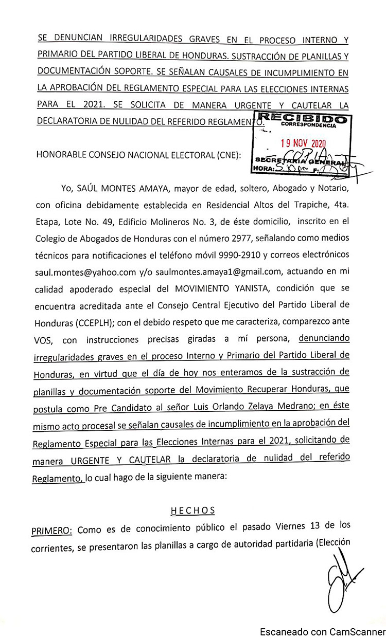 Abogado Saúl Montes denuncia irregularidades en proceso interno del PL