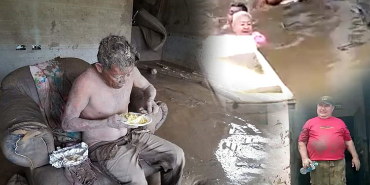Tristeza al ver el menaje de sus vidas “nadando” en el fango