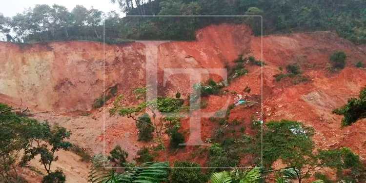 Derrumbe deja 50 familias damnificadas en una comunidad de Gracias, Lempira
