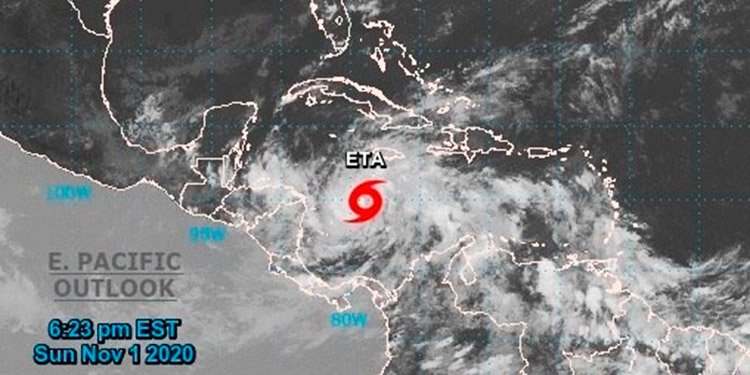 Evacúan en el Caribe de Nicaragua a 1,650 personas por huracán ‘Eta’