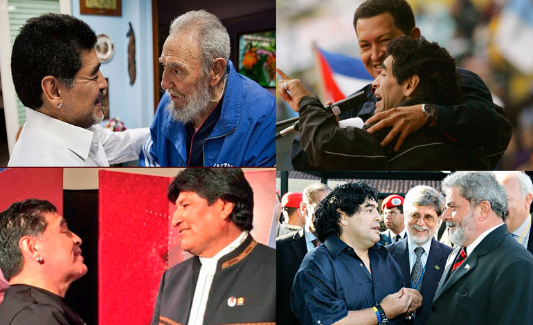 Maradona fiel con los líderes de la izquierda; fallece el mismo día que Fidel Castro