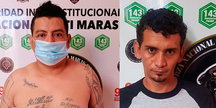 Detienen a dos supuestos miembros de la pandilla MS-13 en el sur del país