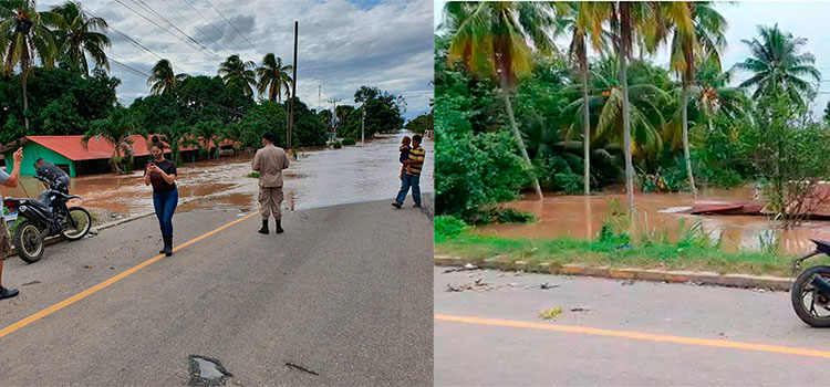 Inundada colonia Democracia tras desbordamiento del río Ulúa (Video)