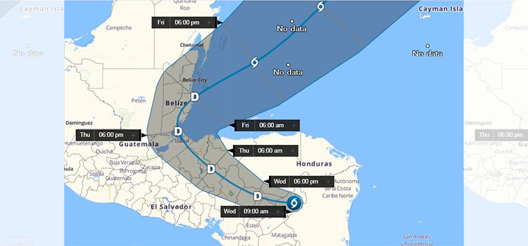 Tormenta tropical se debilitó y ahora es la depresión tropical Eta