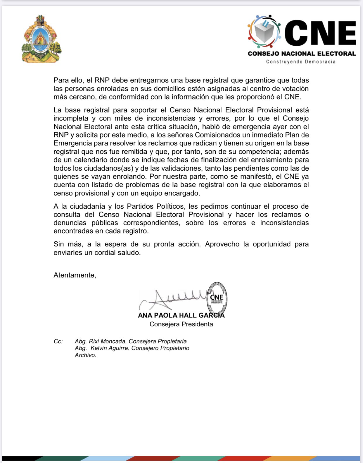 CNE solicita resolver inconsistencias del proceso de enrolamiento al RNP