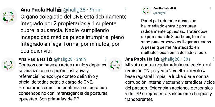 Consejera Ana Hall del CNE, procuramos conciliar: Confianza se logra con consensos no posturas intransigentes
