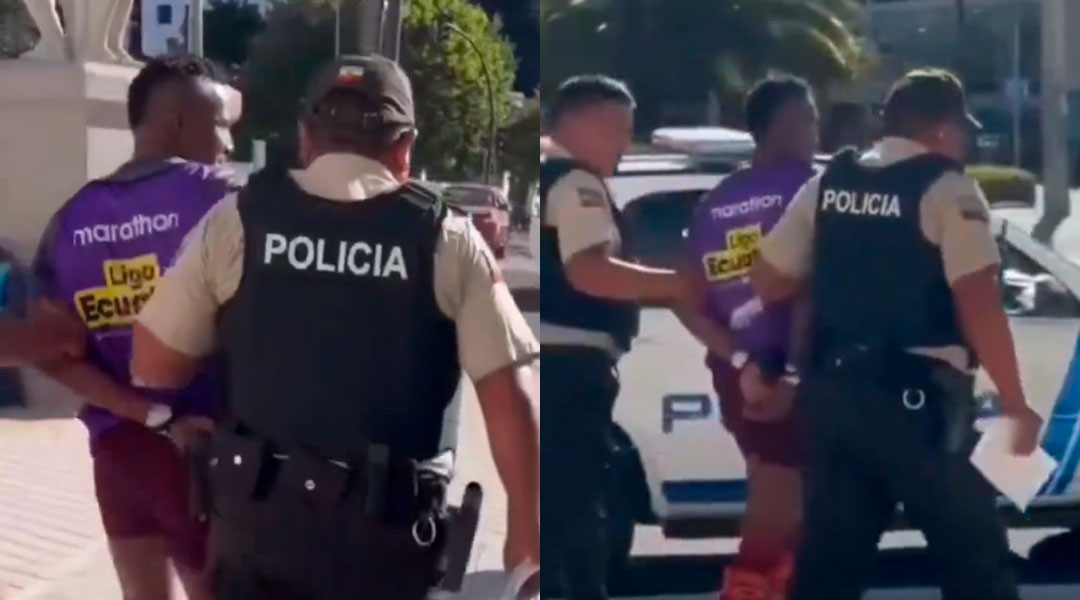 Detienen a futbolista de Primera División de Ecuador cuando calentaba para jugar partido